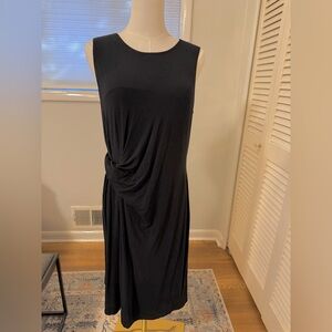 Garnet Hill Classic Black Midi Dress